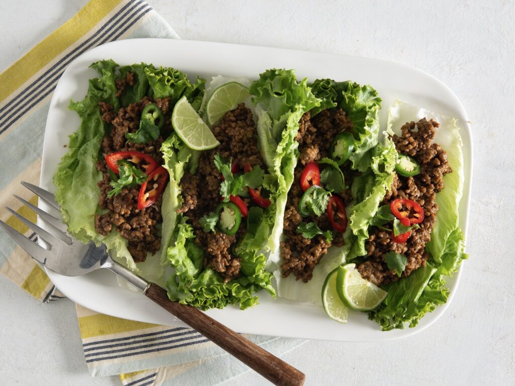 Easy Low Carb Ground Beef Recipes: Zesty Beef Lettuce Wraps